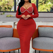 Diamanté corset midi dress
