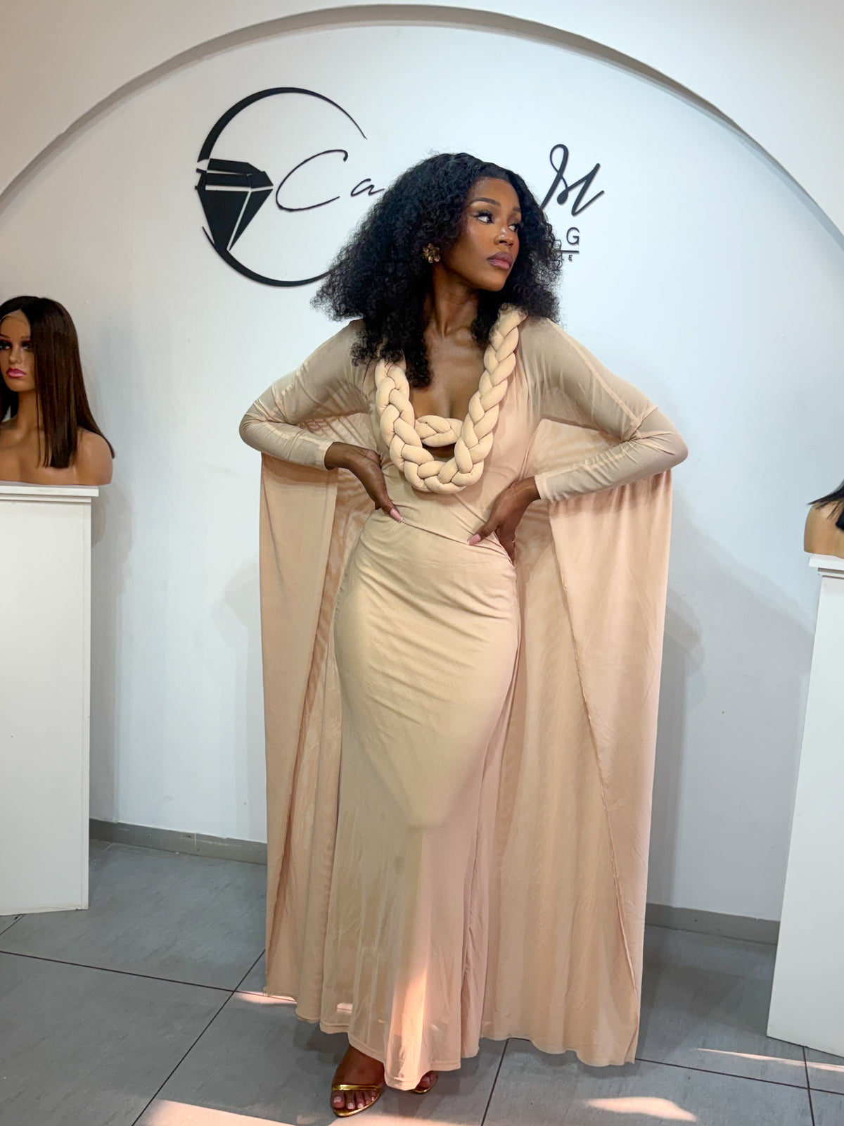 Iman cape dress