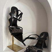 Rhinestone pointed sling back