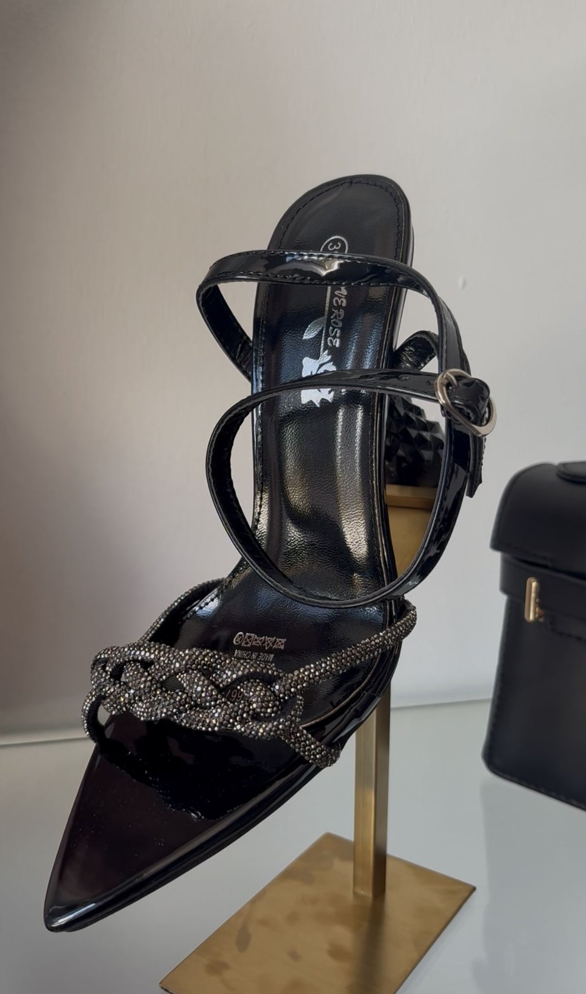 Rhinestone pointed sling back