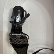 Rhinestone pointed sling back