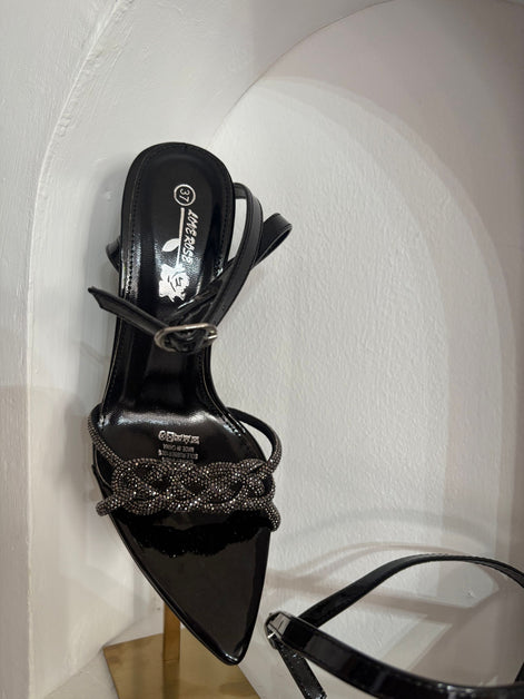 Rhinestone pointed sling back