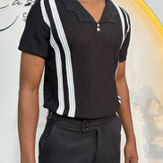 Striped polo knit