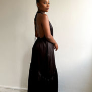 Backless halter maxi